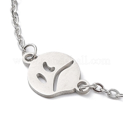 Pulseras de eslabones de acero inoxidable 201 resistentes al deslustre con cadenas tipo cable&nbsp;BJEW-P297-01P-E