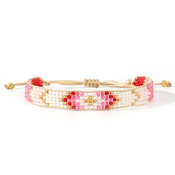 Bracelets ajustables en perles de verre tressées pour femmes&nbsp;AP3719-3