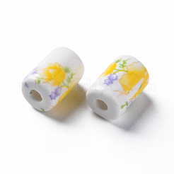 Porzellanperlen mit Blumenmuster&nbsp;PORC-T007-10