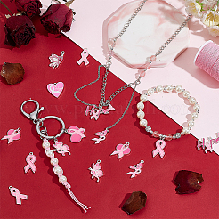 Oktober Brustkrebs Pink Awareness Ribbon Armband Halskette Bastelset&nbsp;DIY-PH0020-75