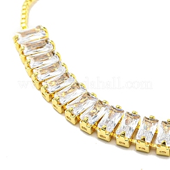Bracciale scorrevole con maglie da tennis in zirconia cubica e catene in acciaio inossidabile dorato 201&nbsp;BJEW-C044-01G-01