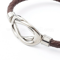 Geflochtene Kordel-Armbänder aus Rindslederimitat für Paare&nbsp;BJEW-JB06443