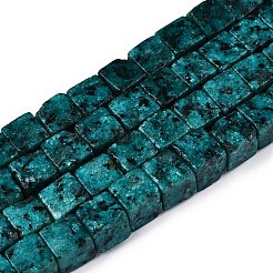 Gefärbte natürliche Sesam Jaspis / Kiwi Jaspis Perlen Stränge&nbsp;G-T139-8x8-42C