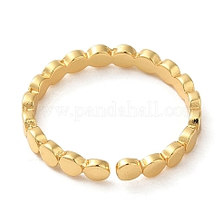 Anello per polsino aperto rotondo piatto in ottone placcato a cremagliera&nbsp;RJEW-Z014-04G