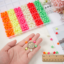 600 Stück 6 Farben Plastikperlen&nbsp;KY-FG0001-20A