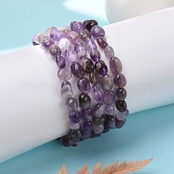 Natürliche Amethyst Stretch Perlen Armbänder&nbsp;BJEW-K213-C22