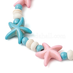 Synthetischen türkisfarbenen Perlen Armbänder dehnen&nbsp;BJEW-JB12019-01