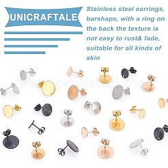 48 pieza de 12 estilos de accesorios para aretes de acero inoxidable 304 con revestimiento iónico (IP)&nbsp;STAS-UN0039-36