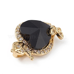 Véritable 18k plaqué or placage en laiton micro pave clair pendentifs en zircone cubique&nbsp;KK-C015-27G-10