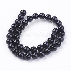 Brin de perles rondes en onyx noir naturel&nbsp;G-L087-10mm-01