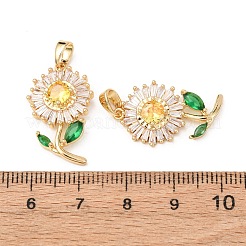 Pendentifs avec zircon cubiques à micro-pavés en laiton&nbsp;KK-F917-07G