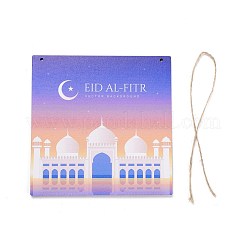 Panneau de densité de thème eid ornement mural en bois pendentifs de plaque de porte&nbsp;HJEW-C004-01E