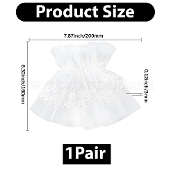Maniche lunghe in pizzo di poliestere per la sposa&nbsp;AJEW-WH20120-24A