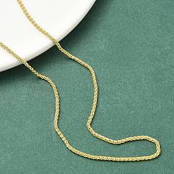 1.5 mm lange Weizenkettenhalsketten aus Messing für Damen&nbsp;NJEW-K271-14G