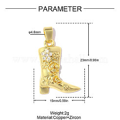 Pendenti in zirconi cubici trasparenti in micro pavè di ottone&nbsp;CU-OY001-08G