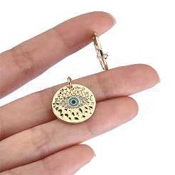 6 pièces en laiton micro pavé pendentifs en zircone cubique claire&nbsp;ZIRC-SZ0001-74