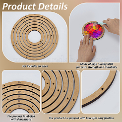 6 kit di modelli in MDF con 6 stili per il vetro&nbsp;DIY-WH0308-698B
