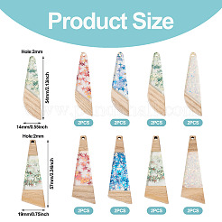 16pcs 8 Stil Holzanhänger&nbsp;FIND-TA0005-89