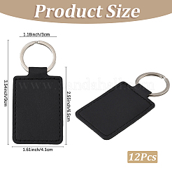 Porte-clés pendentif rectangulaire en similicuir cuthollow 12 pièce&nbsp;KEYC-CL0001-11A