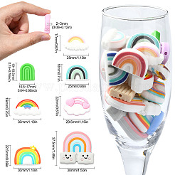 Perles focales en silicone écologiques de qualité alimentaire arc-en-ciel&nbsp;SIL-CJ0001-78