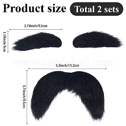 Tessuto di peluche simulato 2 barba e 2 paia di sopracciglia&nbsp;AJEW-GF0012-33