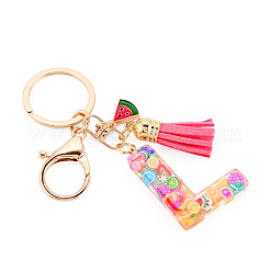 Porte-clés en résine avec lettres sur le thème des fruits&nbsp;KEYC-TAC0033-02L