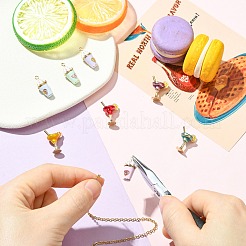 8 colgante de aleación de esmalte con diseño de cóctel o helado&nbsp;ENAM-CJ0007-37