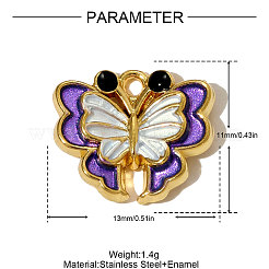 304 Edelstahl-Emaille-Anhänger&nbsp;STAS-OY005-37G