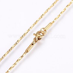 Halsketten mit Boston-Gliederkette aus 304 Edelstahl&nbsp;NJEW-F221-10G-B