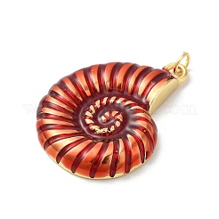 Emaille-Anhänger aus Messing mit Gestellbeschichtung&nbsp;KK-Z056-36G-01