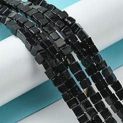 Natürliche schwarze Onyxperlenstränge&nbsp;G-D067-G01