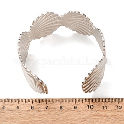 Offene Armreifen aus 304er Edelstahl im Muscheldesign für Damen&nbsp;AJEW-P127-28P