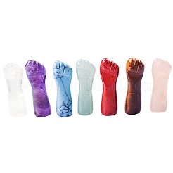 7 Stück faustförmige Chakra-Steine und 1 Stück sechseckiges Kristallsäulen-Set&nbsp;PW-WG2218D-01