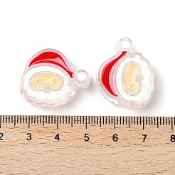 Thème décorations de Noël perle acrylique opaque avec émail&nbsp;OACR-Z021-01I