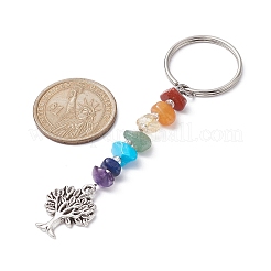 6 porte-clés arbre de vie en alliage de style tibétain.&nbsp;KEYC-JKC00553