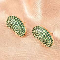 Ottone micro spianare orecchini zirconi&nbsp;EJEW-K324-09G-03