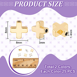 50 pz 2 colori perline in ottone&nbsp;KK-UN0002-31