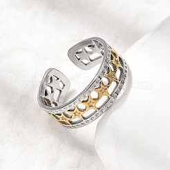 Anillos de puño ajustables de acero inoxidable 304 para mujer&nbsp;RJEW-B150-01GP-09