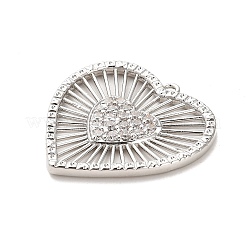 Ciondoli in ottone con placcatura a cremagliera con micro pavé di zirconi chiari&nbsp;KK-L210-010P