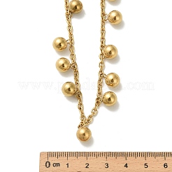 Colliers à chaîne en acier inoxydable 304 avec pompon à boule ronde pour femmes&nbsp;NJEW-C088-02G
