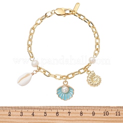 Armbänder mit Anhängern aus einer Legierung aus Emaille&nbsp;BJEW-JB14025