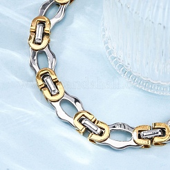 201 bracciali a catena bizantina in acciaio inossidabile&nbsp;BJEW-B078-151GP