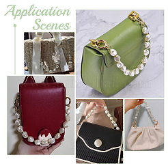 2 pz. 2 manici per borsa in acrilico imitazione perla keshi e catena in alluminio&nbsp;DIY-WR0002-69KCG