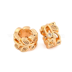Perle europee in zircone chiaro con micro pavè di zirconi chiari&nbsp;KK-Z066-12G