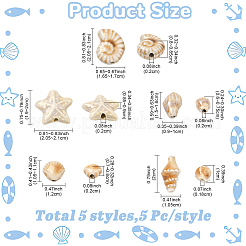 25 Stück 5 Stile handgefertigte Porzellan-Keramikperlen&nbsp;PORC-YW0001-85