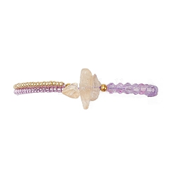 Braccialetti di perline intrecciate in vetro bicono sfaccettato con perline di vetro rotonde&nbsp;BJEW-MZ00164-06