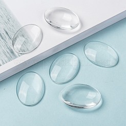 Transparent oval Glas Cabochons&nbsp;GGLA-R022-35x25