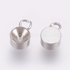 Anlaufgeschützte 201 Edelstahl-Anhänger mit Strass-Fassungen&nbsp;STAS-I088-L-05P