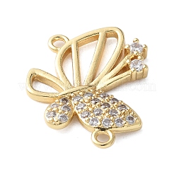Messing Micro Pave klare Zirkonia hohle Schmetterling Verbinder Charms&nbsp;KK-A252-03G