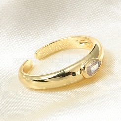 Anello solitario con zirconi cubici a goccia per lei&nbsp;RJEW-C017-10G-RS